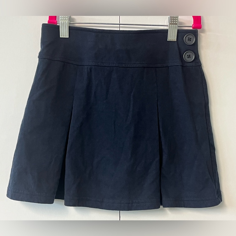 Girls Size 10 Chaps Navy Uniform Skirt/Skort, Knit, Built-in Shorts